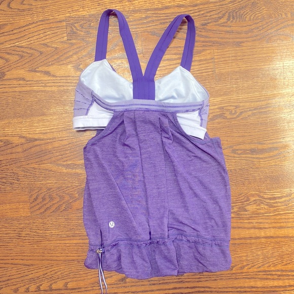 Lululemon purple tank top with built in sports bra. Size 4 - Picture 3 of 5